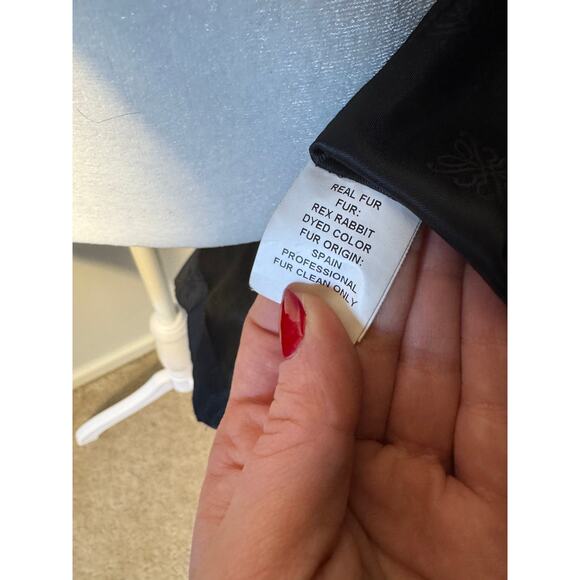 Belle Fare Kleve Puffer Coat Rabbit Fur Goose Down Stadium Coat Size S - Picture 11 of 13